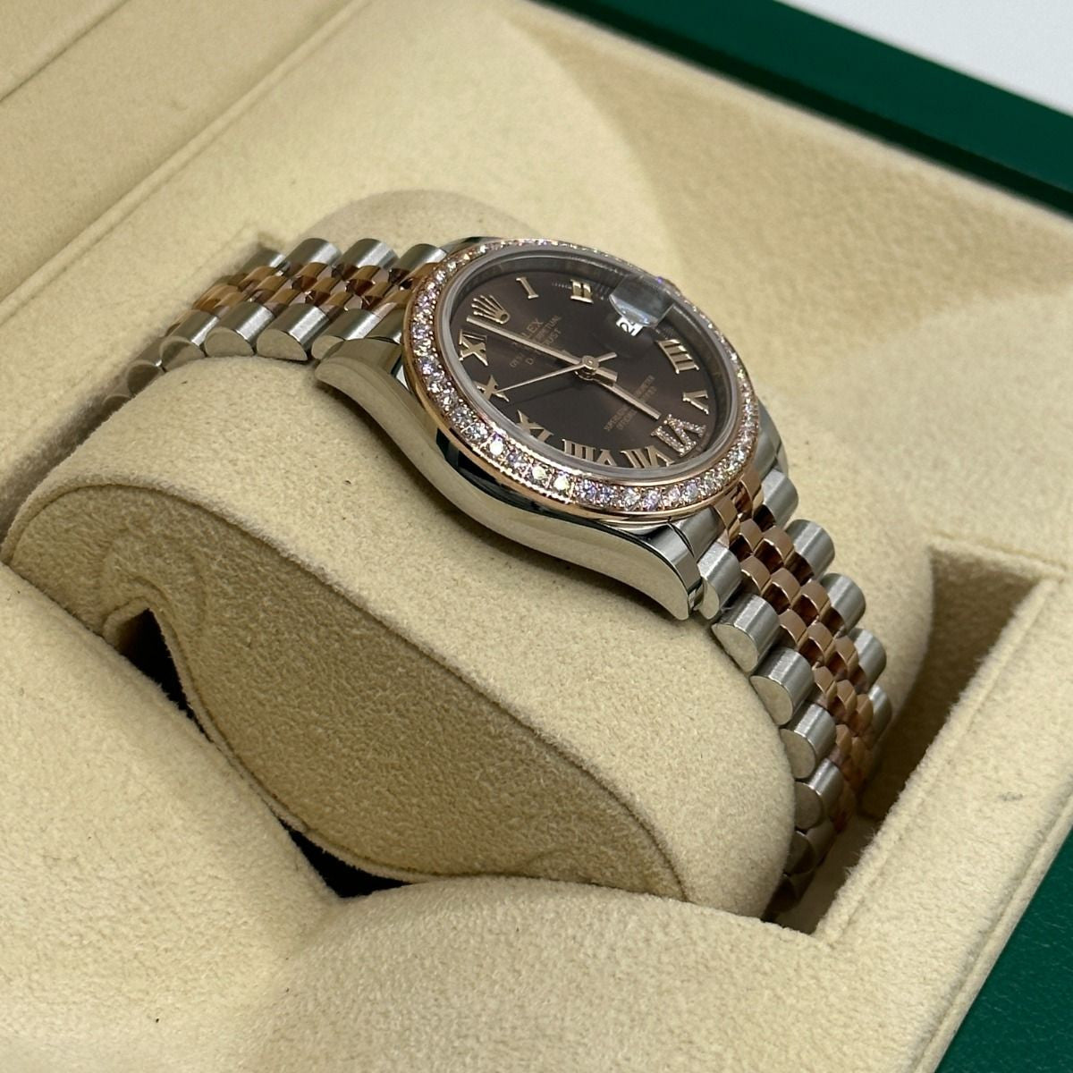 Rolex Datejust 31mm women's mirror watch, chocolate Roman numeral dial – view 2