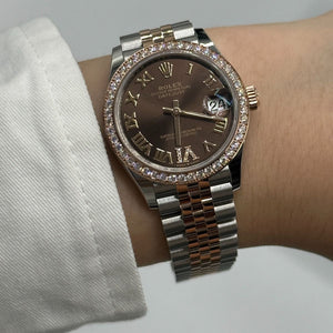 Rolex Datejust 31mm women's mirror watch, chocolate Roman numeral dial – view 6