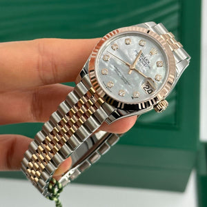 Rolex Datejust 31mm women's mirror watch, white mother-of-pearl stone-set dial – view 8