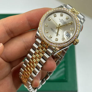 Rolex Datejust 31mm women's mirror watch, silver stone-set dial – view 4