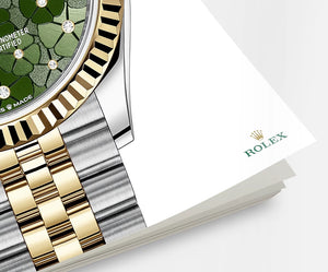 Rolex Datejust 31mm women's mirror watch, olive green floral motif dial – view 4
