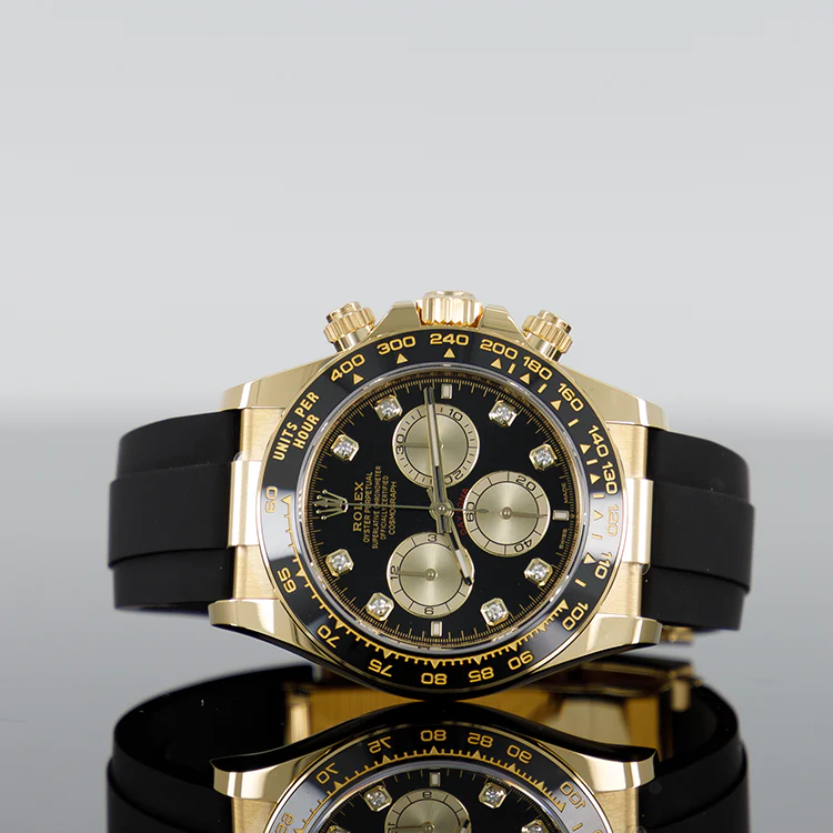 Rolex Daytona men's mirror watch, black stone-set dial – view 2