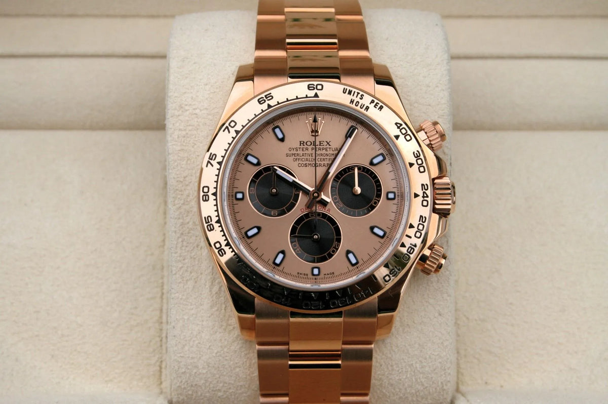 Rolex Daytona men's mirror watch, copper dial, rose gold-tone stainless steel bracelet – view 2