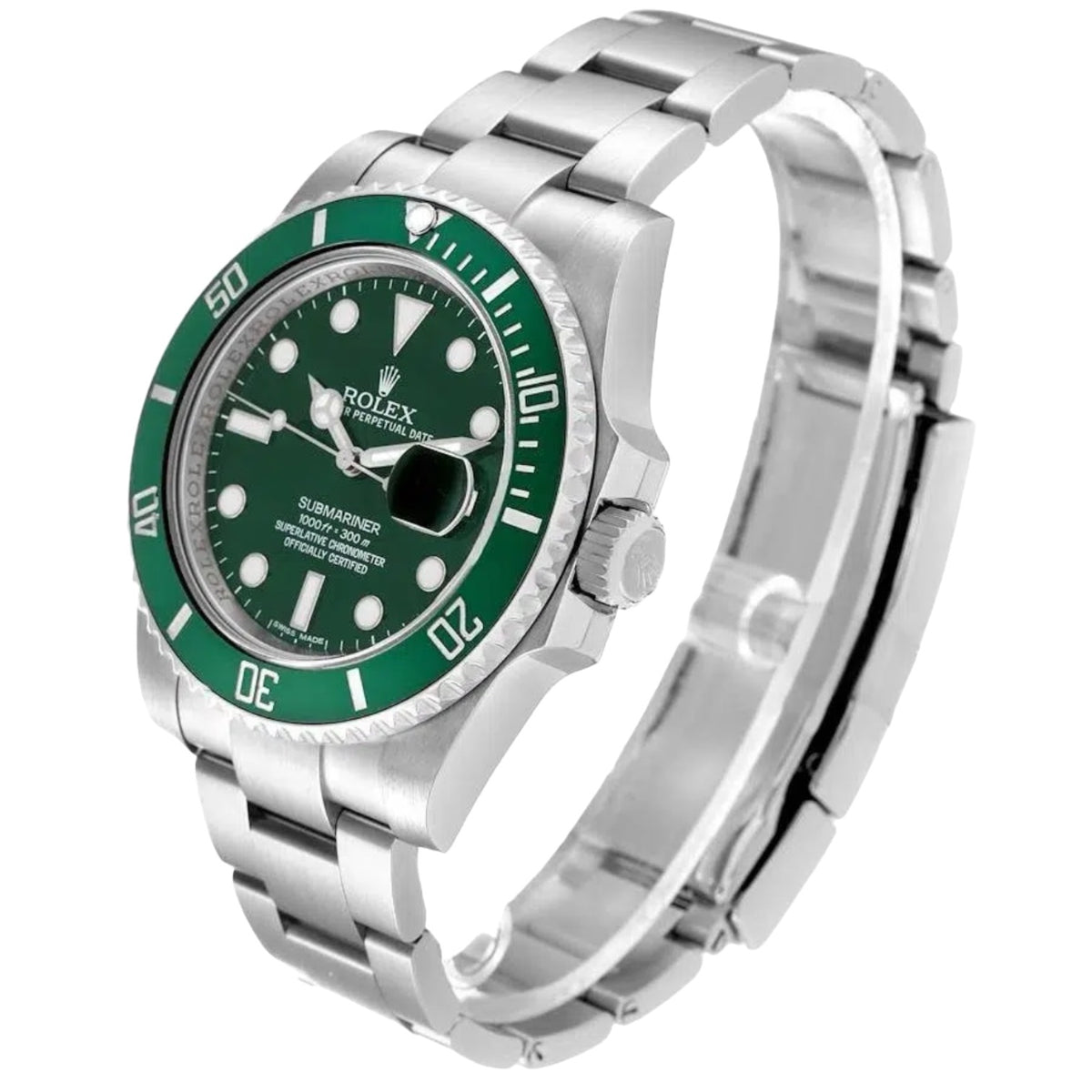 Rolex Submariner men's mirror watch, green dial – view 2