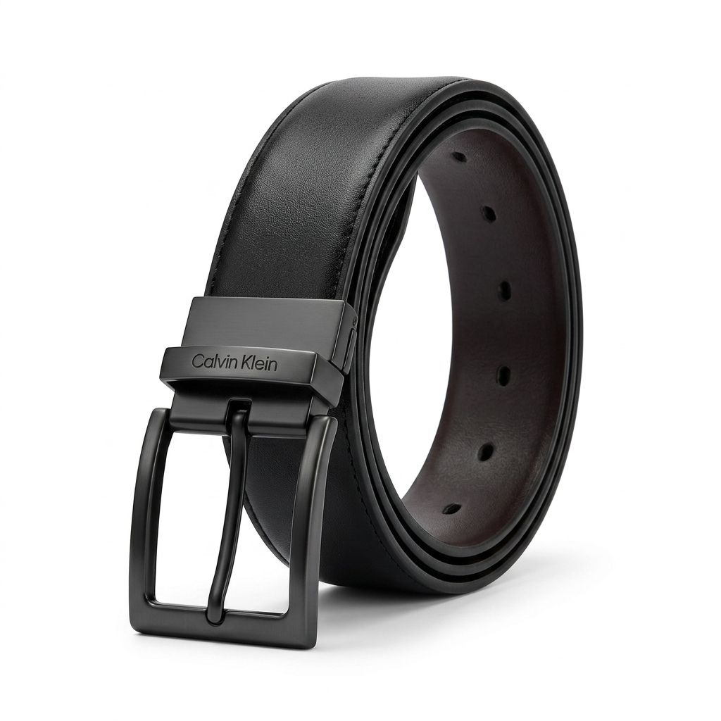 Calvin Klein Men's Mirror Original Reversible Leather Belt - Black & Brown Double-Face