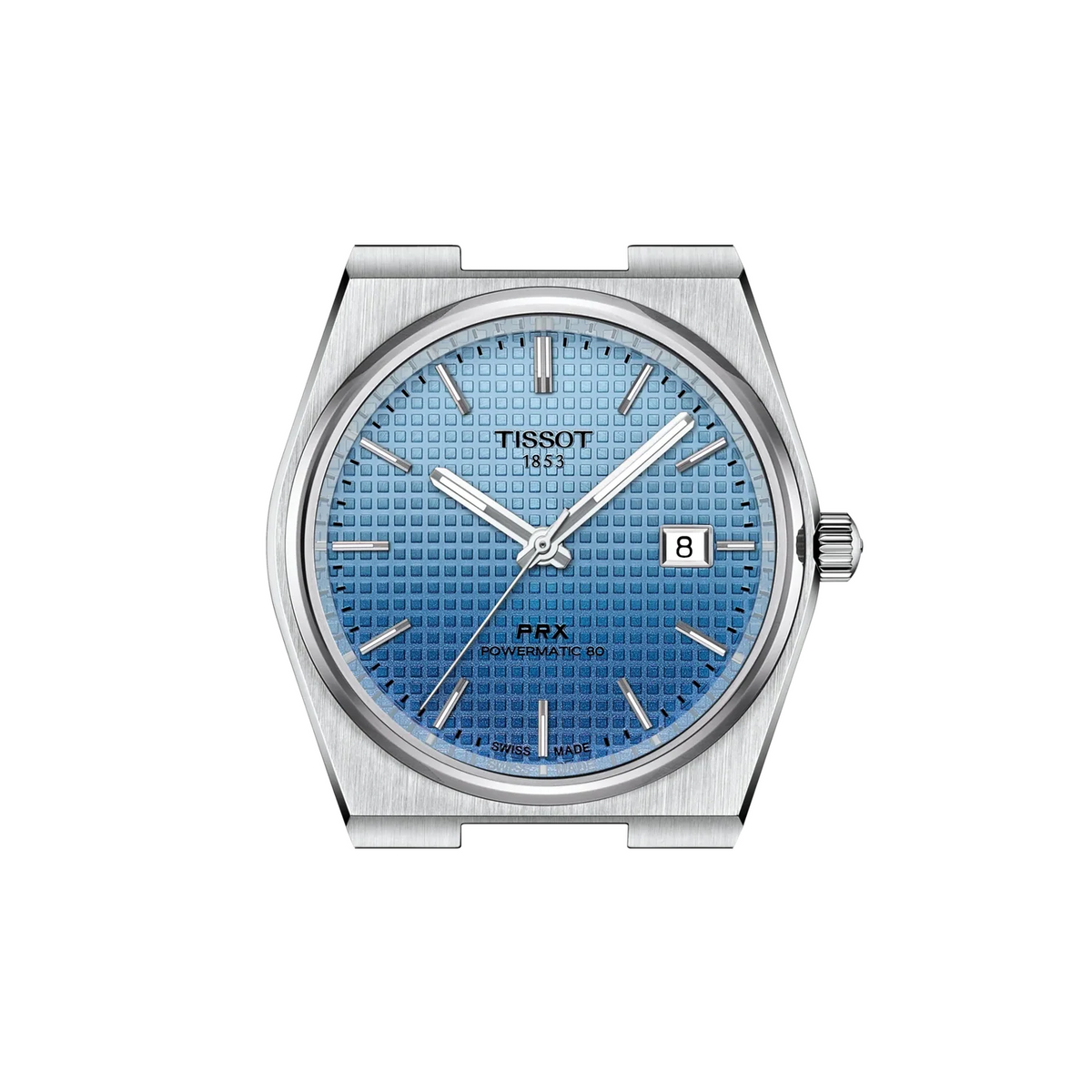 Tissot PRX T137.407.11.351.01 Men's Automatic Watch – Ice Blue Gradient Dial & Silver Stainless Steel Strap – view 2