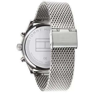 Side profile view of the polished silver case of the Tommy Hilfiger 1710420