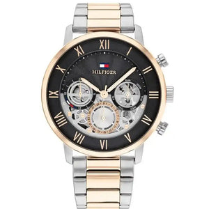 tommy-hilfigTommy Hilfiger Legend 1710570 men's watch with two-tone case skeleton dial and rose gold accentser-1710570-angled-view-right