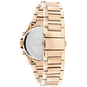 Right side angled view of Tommy Hilfiger 1782386 highlighting the shimmering crystal-studded bezel