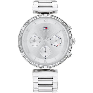 Tommy Hilfiger Luna 1782393 women's watch with silver case silver dial and crystal bezel