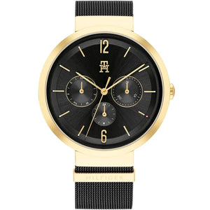Tommy Hilfiger Lidia 1782540 women's watch with black mesh bracelet and gold case