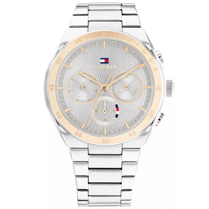 Tommy Hilfiger Tea 1782573 women's watch with two-tone silver and rose gold bracelet and wavy dial