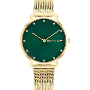 Tommy Hilfiger Pippa 1782668 women's watch with gold case and emerald green dial