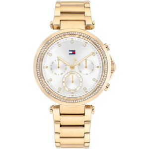 Tommy Hilfiger Emily 1782703 women's watch with gold case silver dial and crystal bezel