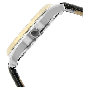 Side profile view of the polished silver case of the Tommy Hilfiger 1791305