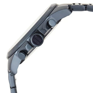Side profile view of the thick 12.5mm blue IP case of the Tommy Hilfiger 1791560