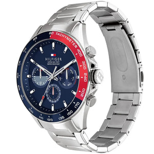 Side view of Tommy Hilfiger 1791968 showing the silver crown and 11mm case thickness