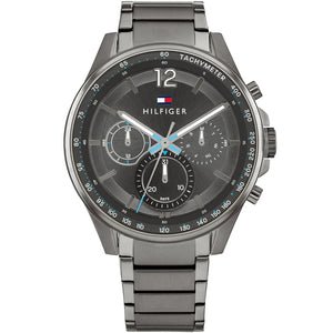 Tommy Hilfiger Max 1791975 men's watch with gunmetal case grey dial and steel bracelet