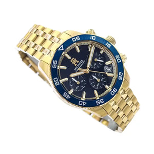 Side profile highlighting the polished gold-tone stainless steel links of Tommy Hilfiger 1792158
