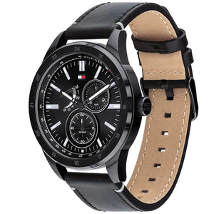 Right side view of Tommy Hilfiger 1791638 showing black ion-plated stainless steel case