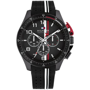 Tommy Hilfiger Bank 1792168 men's watch all black case and black rubber strap