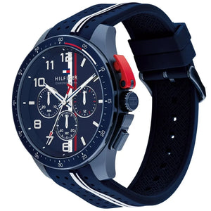 Right side view of Tommy Hilfiger 1792169 showing black ion-plated case and buttons