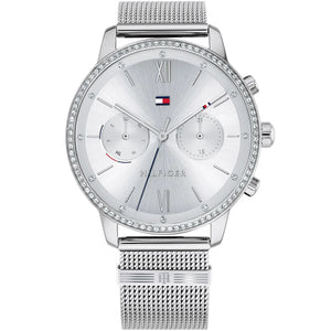 Tommy Hilfiger Blake 1782301 women's watch silver case crystal bezel silver mesh bracelet