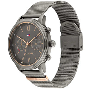 Right side view of Tommy Hilfiger 1782304 showing grey ion-plated stainless steel case