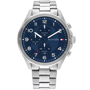 Tommy Hilfiger Carlyle 1792007 men's watch silver stainless steel bracelet navy dial