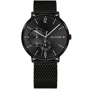 Tommy Hilfiger Cooper 1791507 men's watch all black case and mesh bracelet