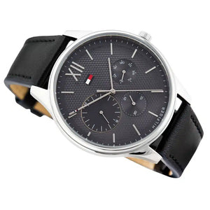 Right side view of Tommy Hilfiger 1791417 showing silver stainless steel case