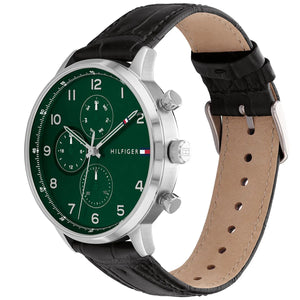 Right side view of Tommy Hilfiger 1791985 showing silver stainless steel case