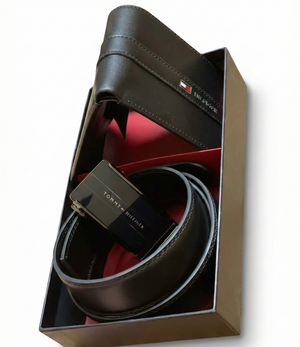 Open Tommy Hilfiger Wallet and Automatic Reversible Belt Set