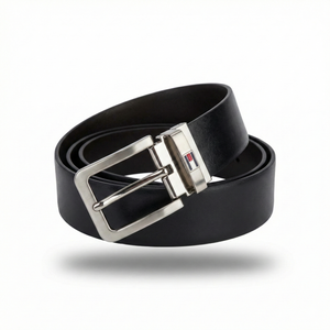 Rolled Tommy Hilfiger Reversible Belt displaying Pin Buckle Mechanism