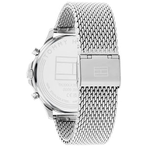 Profile view of Tommy Hilfiger Ryder showing case thickness and mesh bracelet