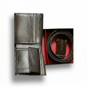 Open Tommy Hilfiger Wallet and Automatic Reversible Belt Set