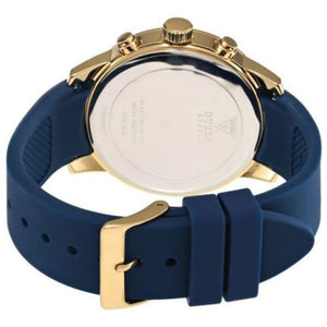 Caseback of Guess Sunrise W0616L2 women's multi-function watch showing technical specs 30m water resistance and stainless steel material