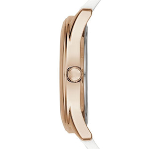 Guess G-Twist W0911L5 women's watch - white dial white rubber strap, profile view