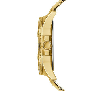 Guess Frontier W1156L2 women's watch - gold dial gold mesh strap, profile view