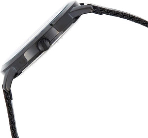 Side profile of Guess Richmond W1263G3 men's quartz battery watch showing 10mm thickness and black IP finish