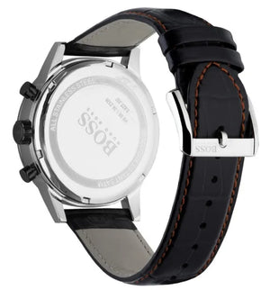 Side profile view showing the case thickness of the Hugo Boss Aeroliner 1512631 watch.