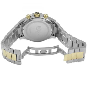 Two-tone deployment clasp with engraved Boss logo on the bracelet of the 1512960