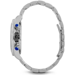 Side profile of Hugo Boss Ikon 1512962 showing 12mm thickness and silver finish with 100m water resistance