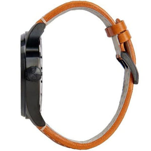 Side profile of Hugo Boss Aeroliner Maxx 1513082 showing 12mm thickness and matte black finish with 50m water resistance