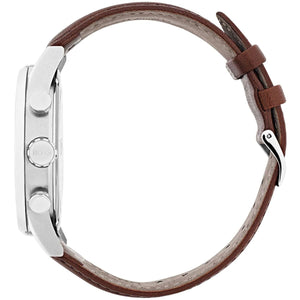 Side profile of Hugo Boss Grand Prix 1513475 showing 11mm thickness and silver finish with 30m water resistance