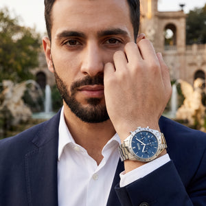 Live wrist shot of Hugo Boss Talent 1513582 men's watch.