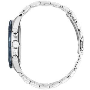 Side profile of Hugo Boss Intensity 1513665 showing 12mm thickness and silver finish with 50m water resistance