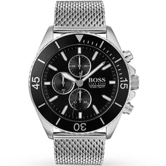 Hugo Boss 1513701 Men's Watch – Silver & Black & Mesh | Original Hugo Boss