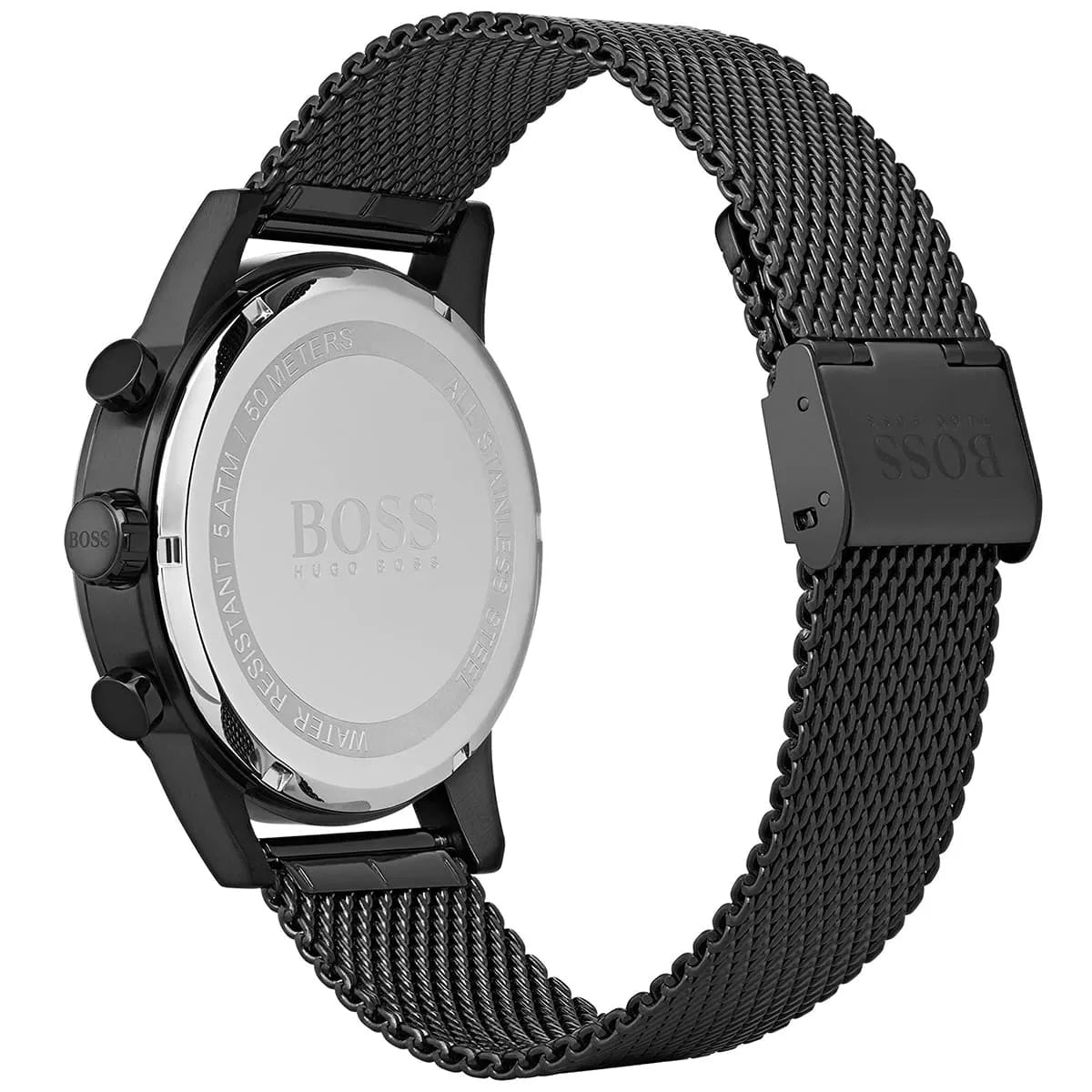Side profile view showing the case thickness of the Hugo Boss Jet 1513769 watch.