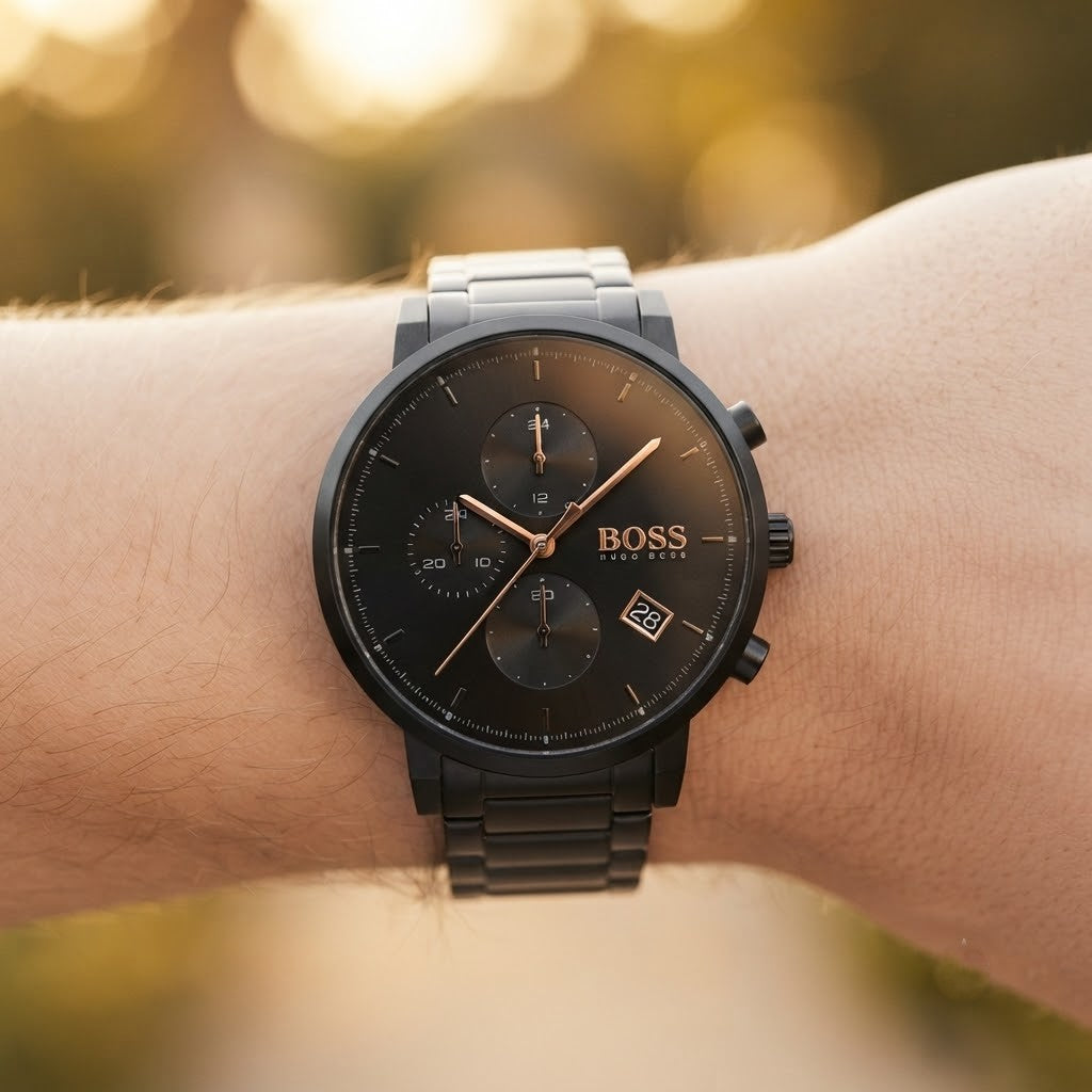 Live wrist shot of Hugo Boss Integrity 1513780 men's watch.